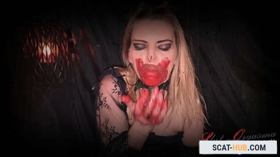 SlutOrgasma - Extreme scat and puke swallowing - Bloody scat dinner of a satanic [FullHD 1080p / mp4 / 4.11 GB]