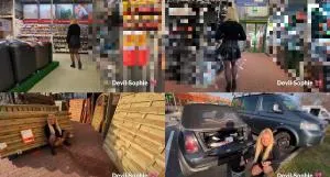 Devil Sophie - Mit voller Blase in den Baumarkt - Privater Einkauf eskaliert [FullHD 1080p / AVC / 100.77 MB]