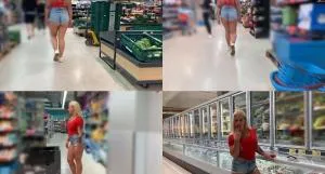 Devil Sophie - Pervers Public Gefriertruhe im Lebensmittelladen vollgepisst und Fotzen-Lippenstiftspiele [FullHD 1080p / AVC / 160 MB]