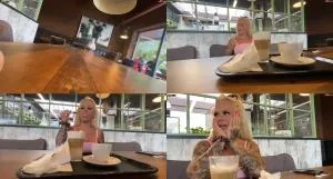 Devil Sophie - Heftig und versaut im Cafe gespritzt - Dreist vor der Poli [FullHD 1080p / AVC / 180.34 MB]