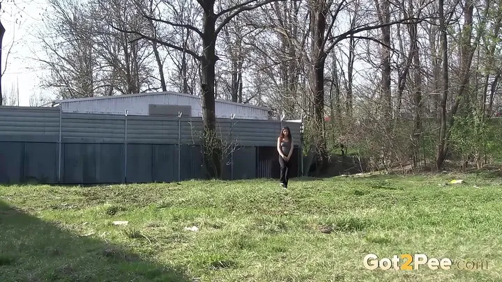 Download Got2Pee - Gorgeous Brunette Filmed Twice Pissing Outside - Pissing Outdoor - FullHD 1080p Scat-Hub.com